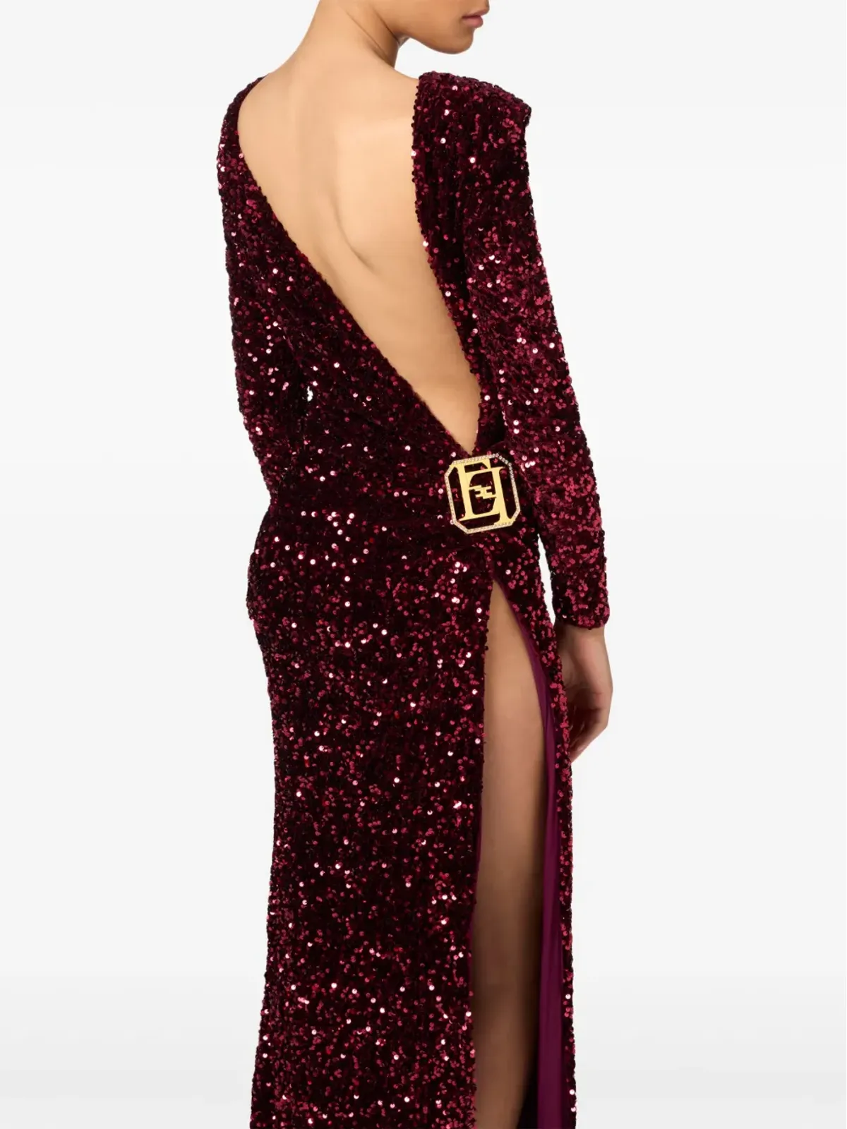 Elisabetta Franchi スパンコール装飾マキシドレス - レッド - 画像4