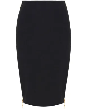 Elisabetta Franchi ジップディテール付きクレープスカート - ブラック - サムネイル1