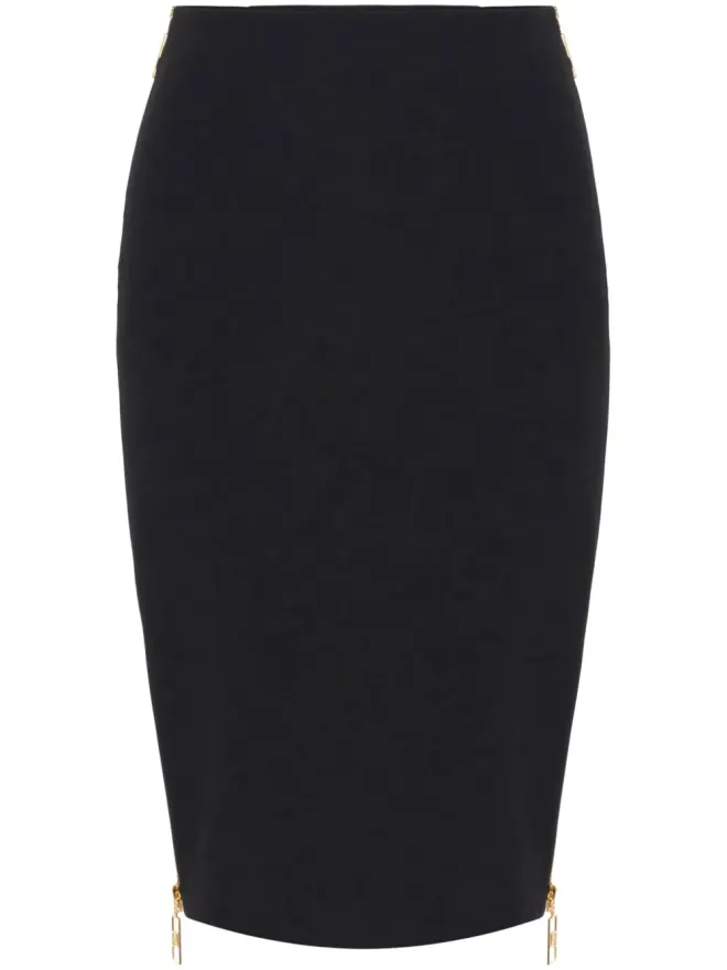 Elisabetta Franchi Elisabetta Franchi ジップディテール付きクレープスカート - ブラックの商品画像