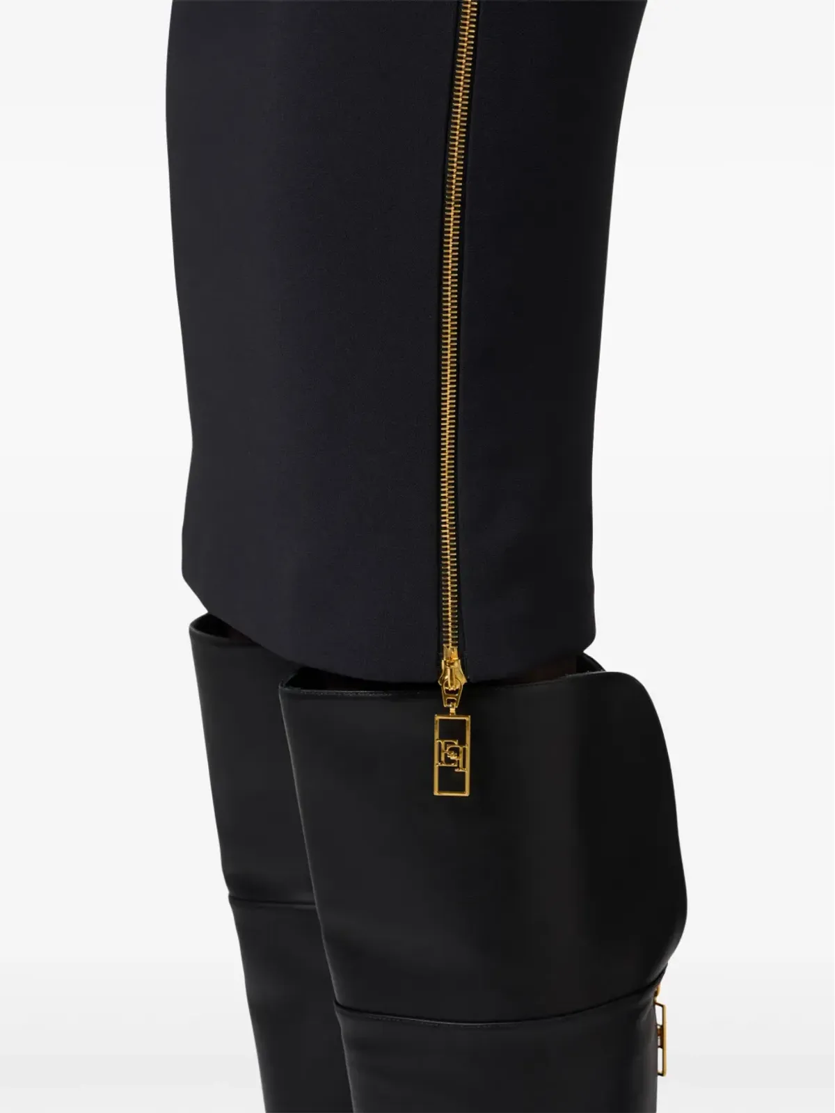 Elisabetta Franchi ジップディテール付きクレープスカート - ブラック - 画像5