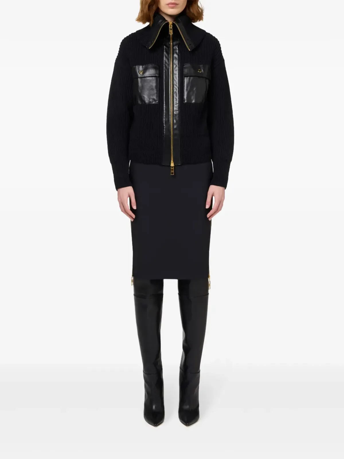 Elisabetta Franchi ジップディテール付きクレープスカート - ブラック - 画像2