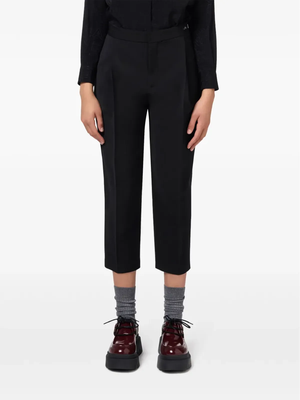 Elisabetta Franchi クロップドパンツ - ブラック - 画像4