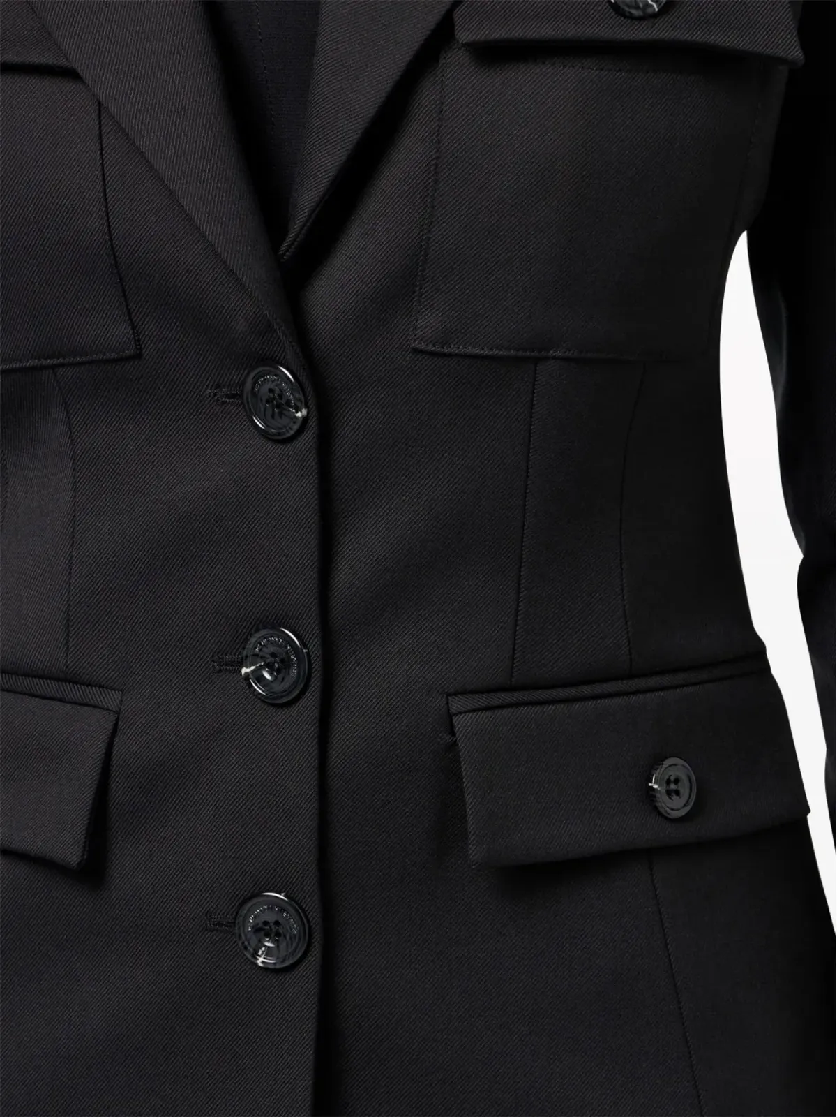 Elisabetta Franchi シングルブレスト クレープブレザー ブラック - 画像5