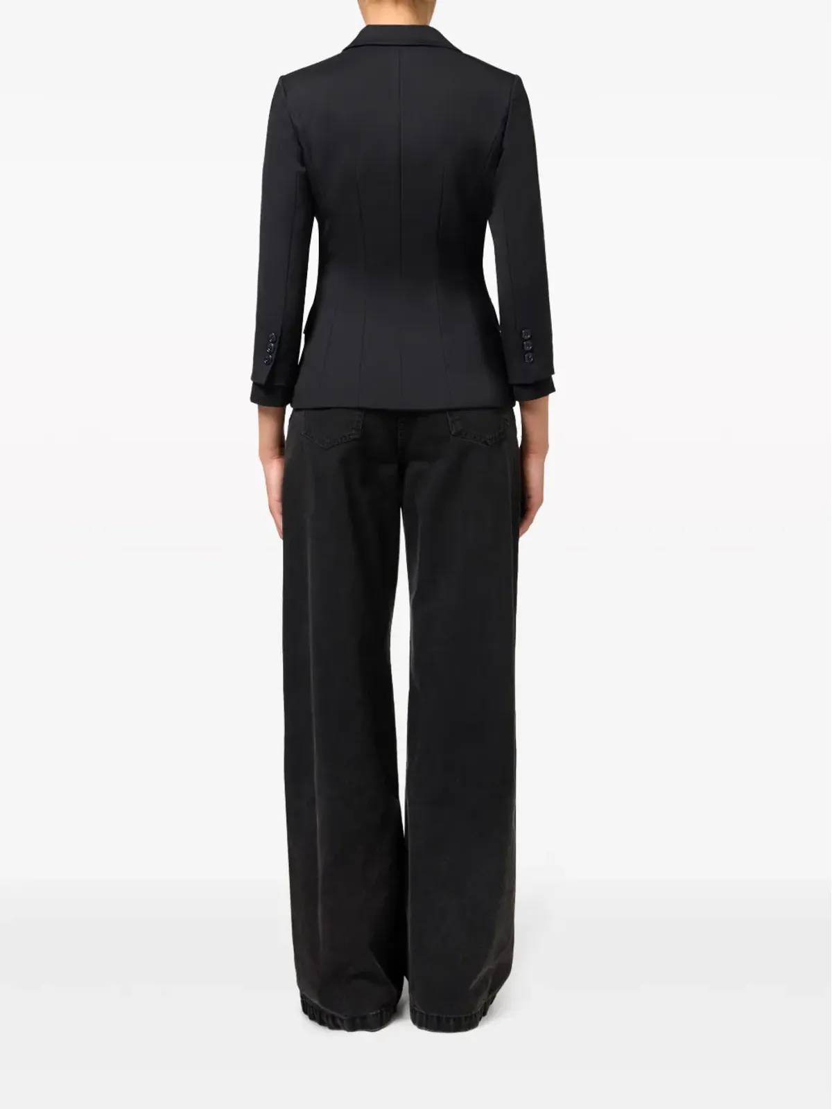 Elisabetta Franchi シングルブレスト クレープブレザー ブラック - 画像4