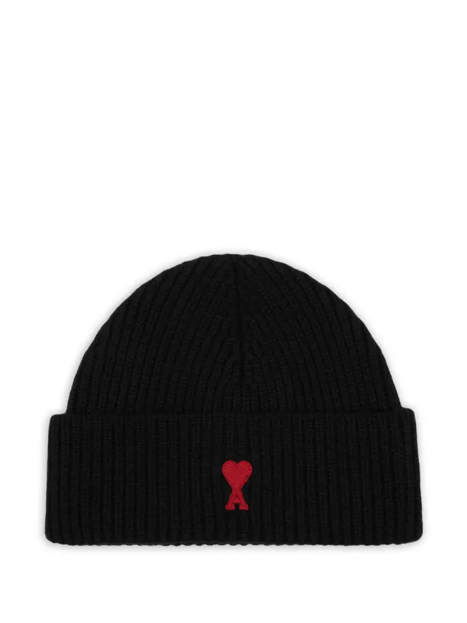 AMI Paris AMI Paris Ami De Coeur ウールビーニー帽 ブラックの商品画像
