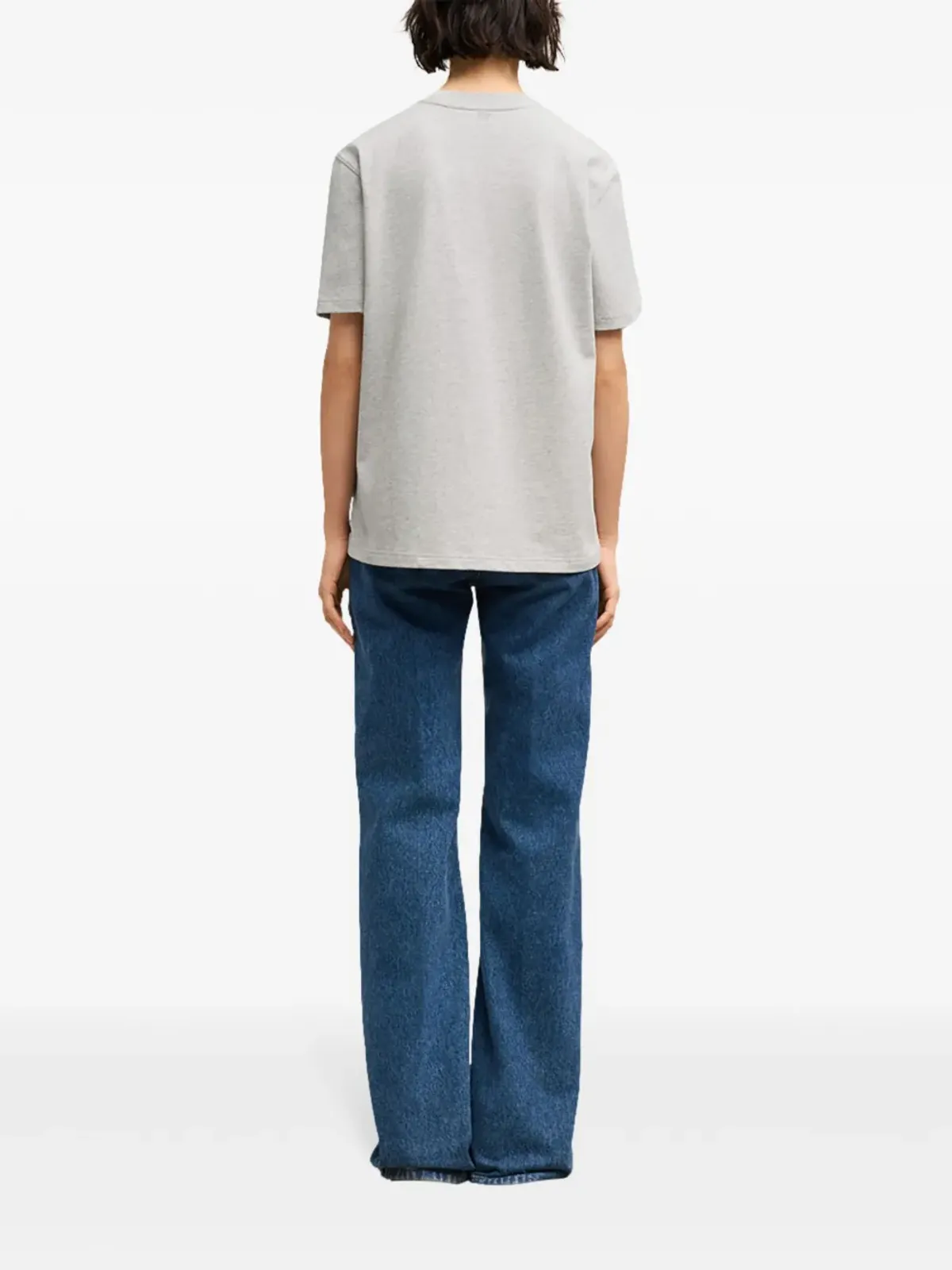 AMI Paris エンブロイダード ロゴ リブネック Tシャツ - グレー - 画像5