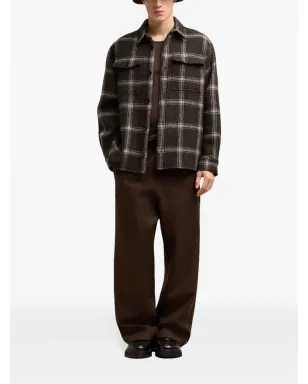 AMI Paris チェック柄ウール混紡シャツジャケット - ブラウン - サムネイル2