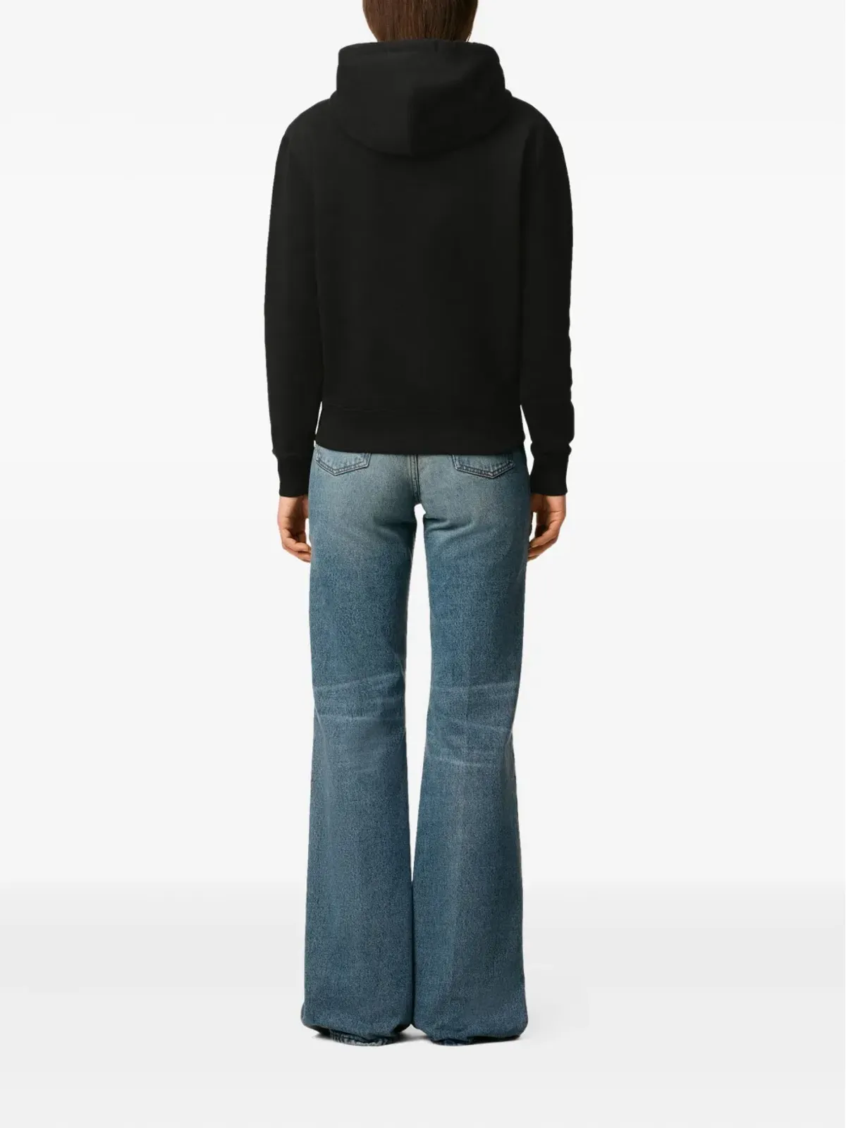 AMI Paris Ami De Coeur ジップファスナー付き オーガニックコットン スウェットシャツ - ブラック - 画像5