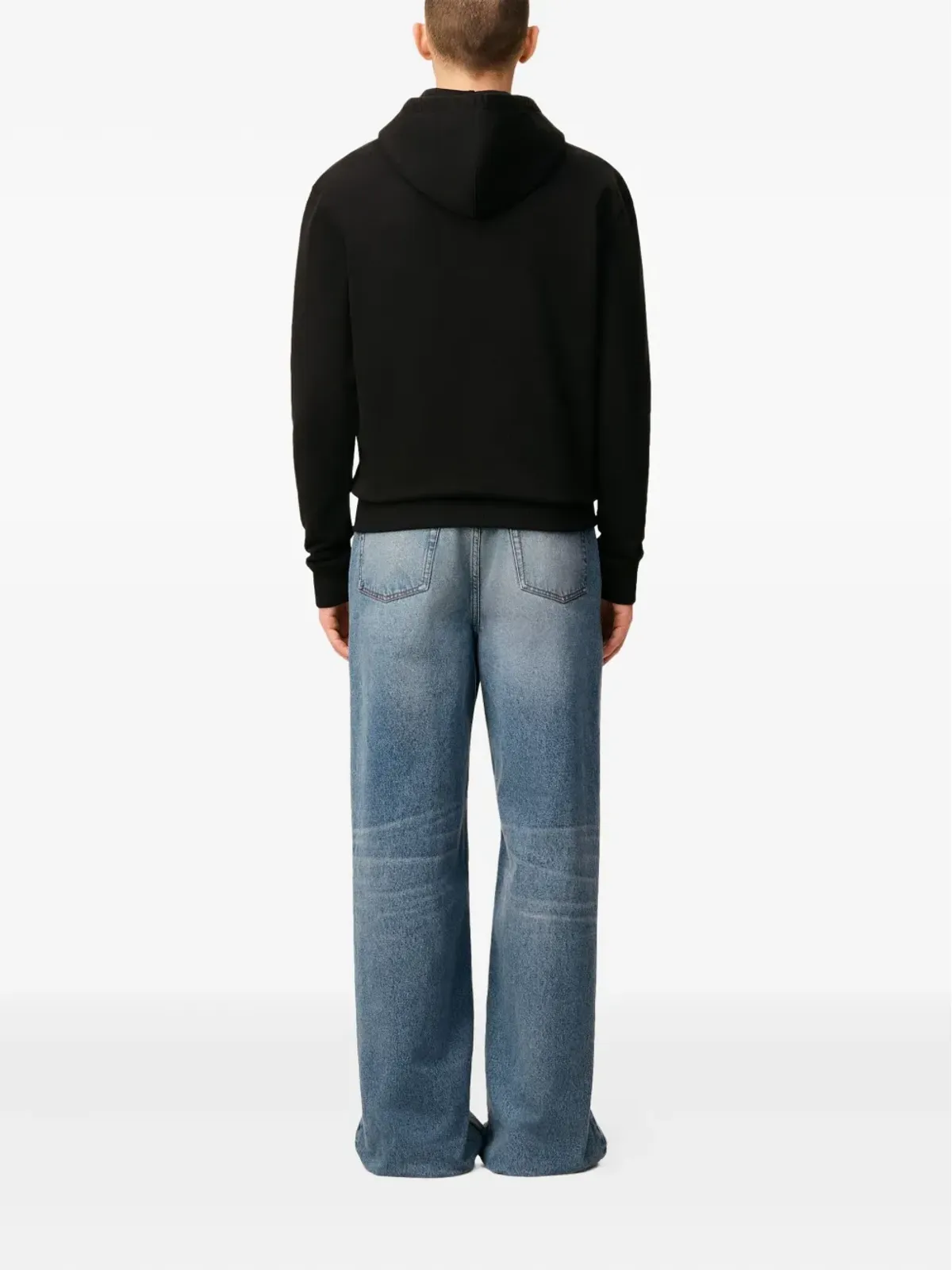 AMI Paris Ami De Coeur ジップファスナー付き オーガニックコットン スウェットシャツ - ブラック - 画像4