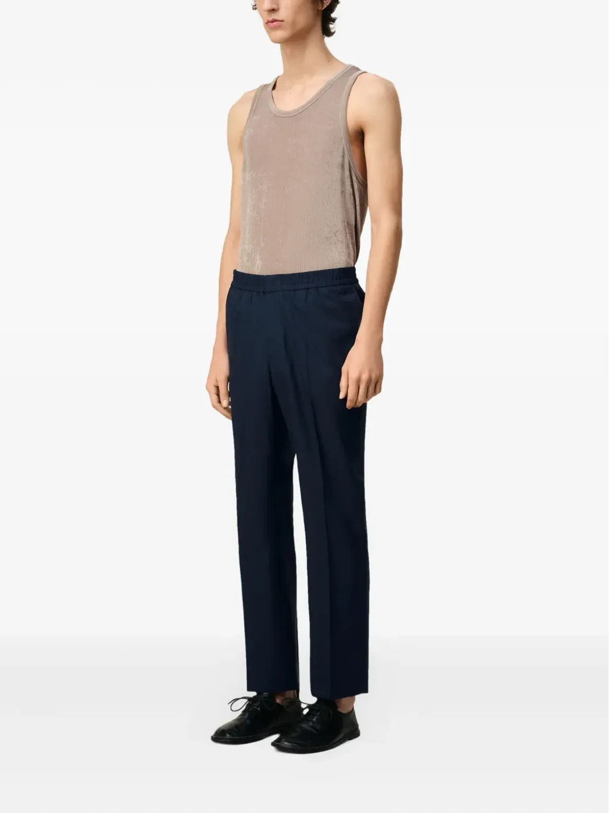 AMI Paris ストレートレッグ ウールパンツ ブルー - 画像3