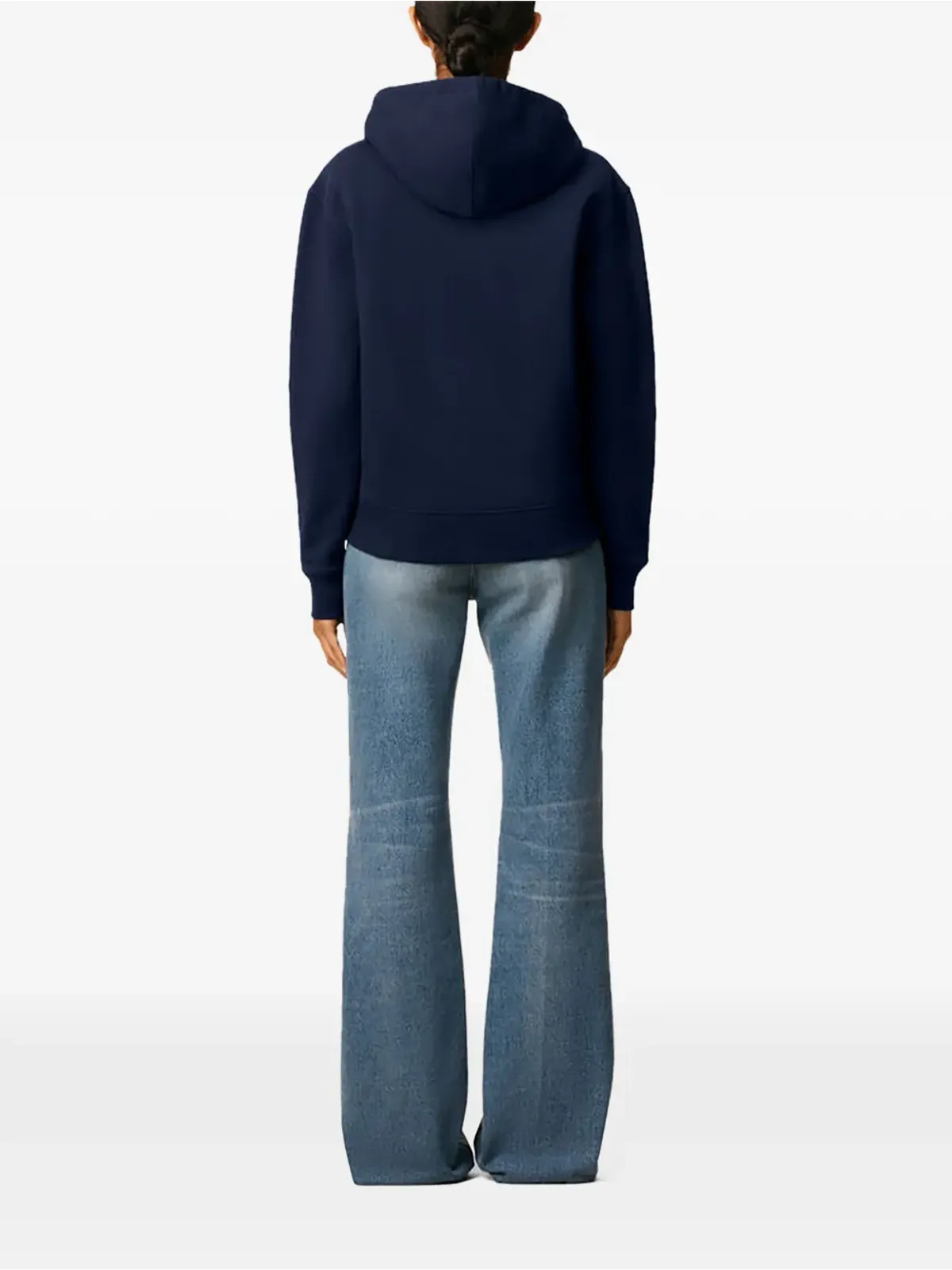 AMI Paris Ami De Coeur ジップ付きオーガニックコットン・フーディ ブルー - 画像5