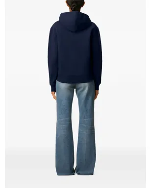 AMI Paris Ami De Coeur ジップ付きオーガニックコットン・フーディ ブルー - サムネイル5