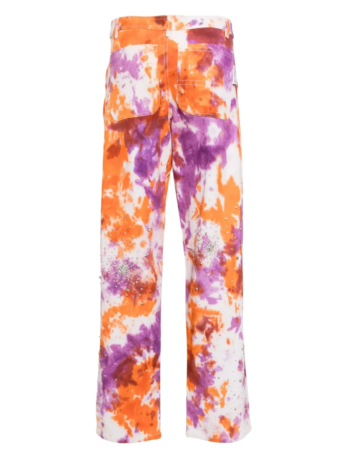 DES PHEMMES tie-dye crystal-embellished jeans - Orange - 画像2