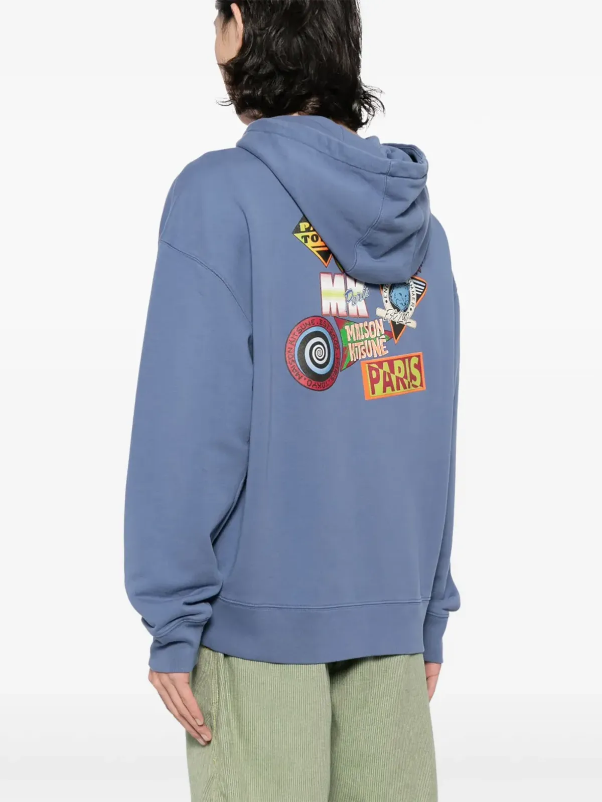 Maison Kitsuné ロングスリーブ コットン フーディー - ブルー - 画像4