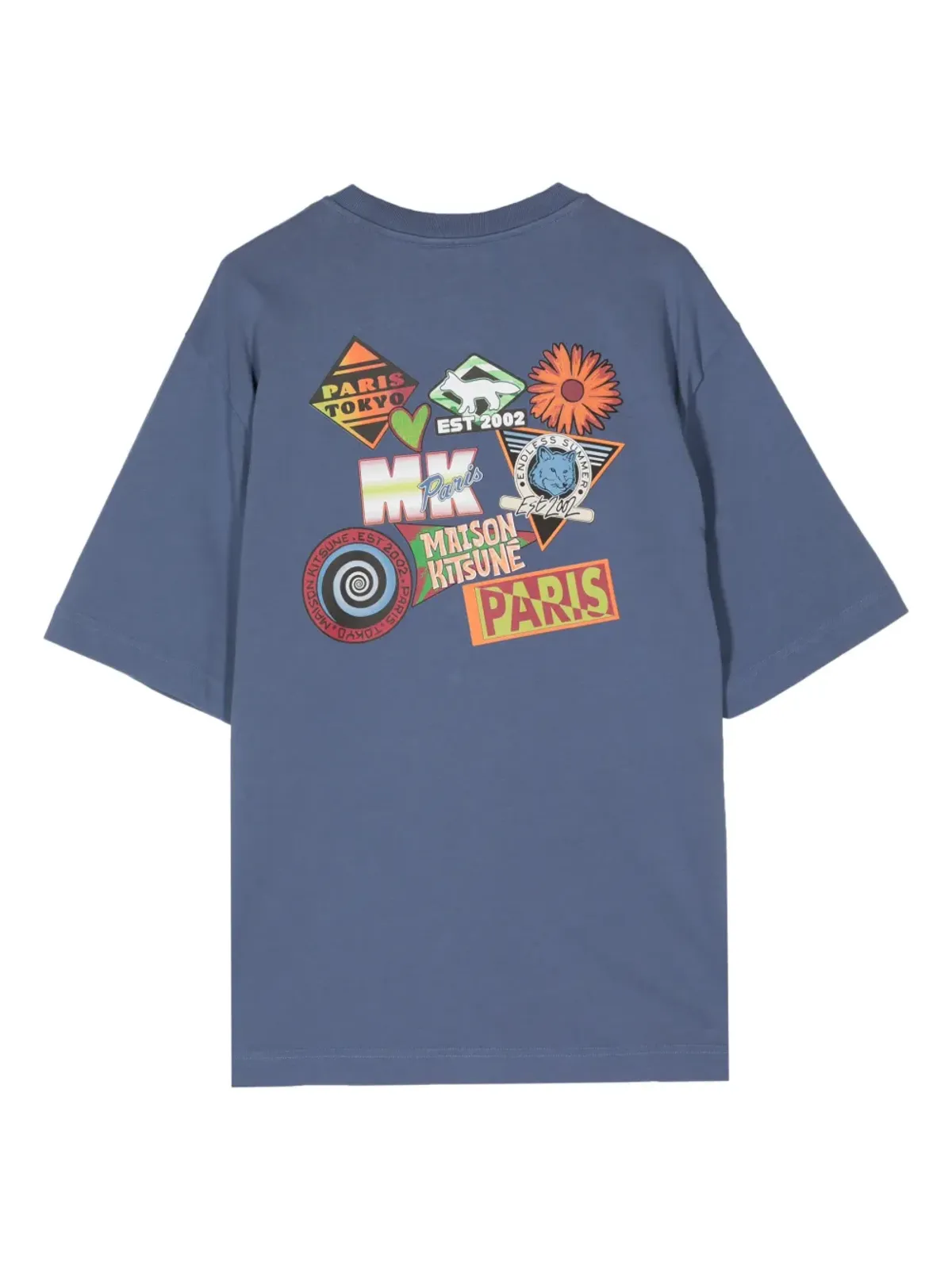 Maison Kitsuné Surf Collage コットンTシャツ - ブルー - 画像2
