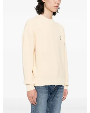 Maison Kitsuné サイン入りキツネ刺繍ニットジャンパー - ニュートラルカラー - サムネイル3