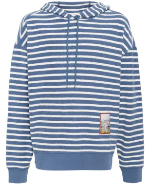 Maison Kitsuné アップリケロゴ入りストライプコットンフーディー - サムネイル1
