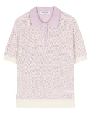 Maison Kitsuné フラッシュ フォックス ニットポロトップ ピンク - サムネイル1