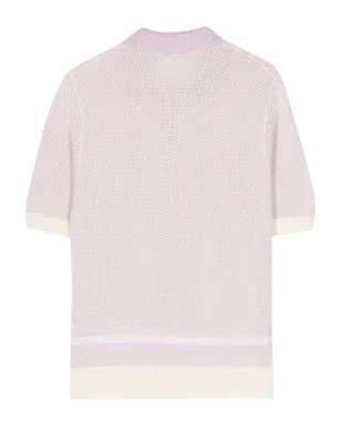 Maison Kitsuné フラッシュ フォックス ニットポロトップ ピンク - サムネイル2