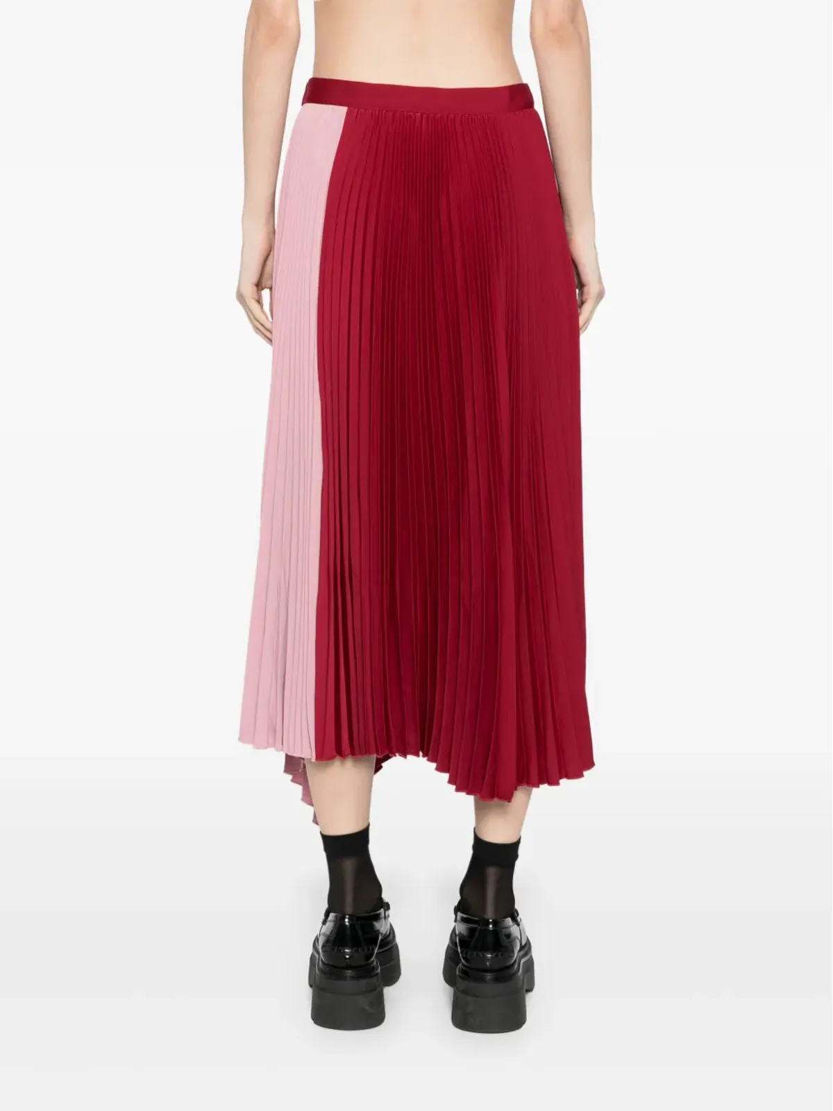 Maison Kitsuné 全プリーツのミディスカート ピンク - 画像4