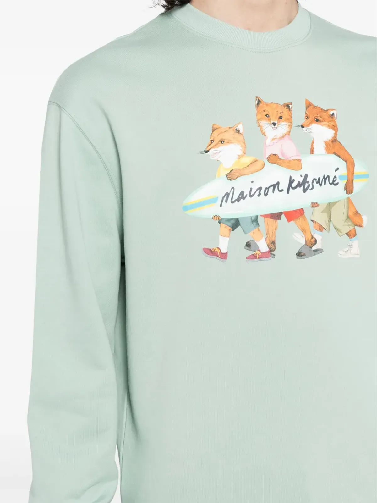 Maison Kitsuné サイン入りフォックスモチーフ コットンセーター - 画像5
