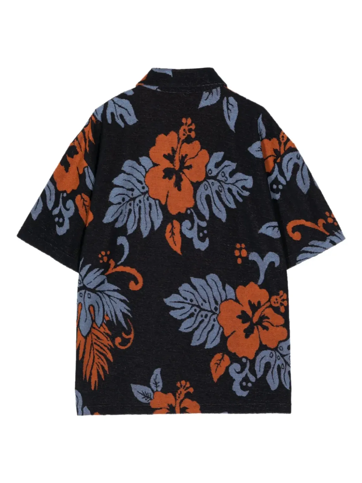 Maison Kitsuné フローラル柄タオリング仕上げポロシャツ ブルー - 画像2