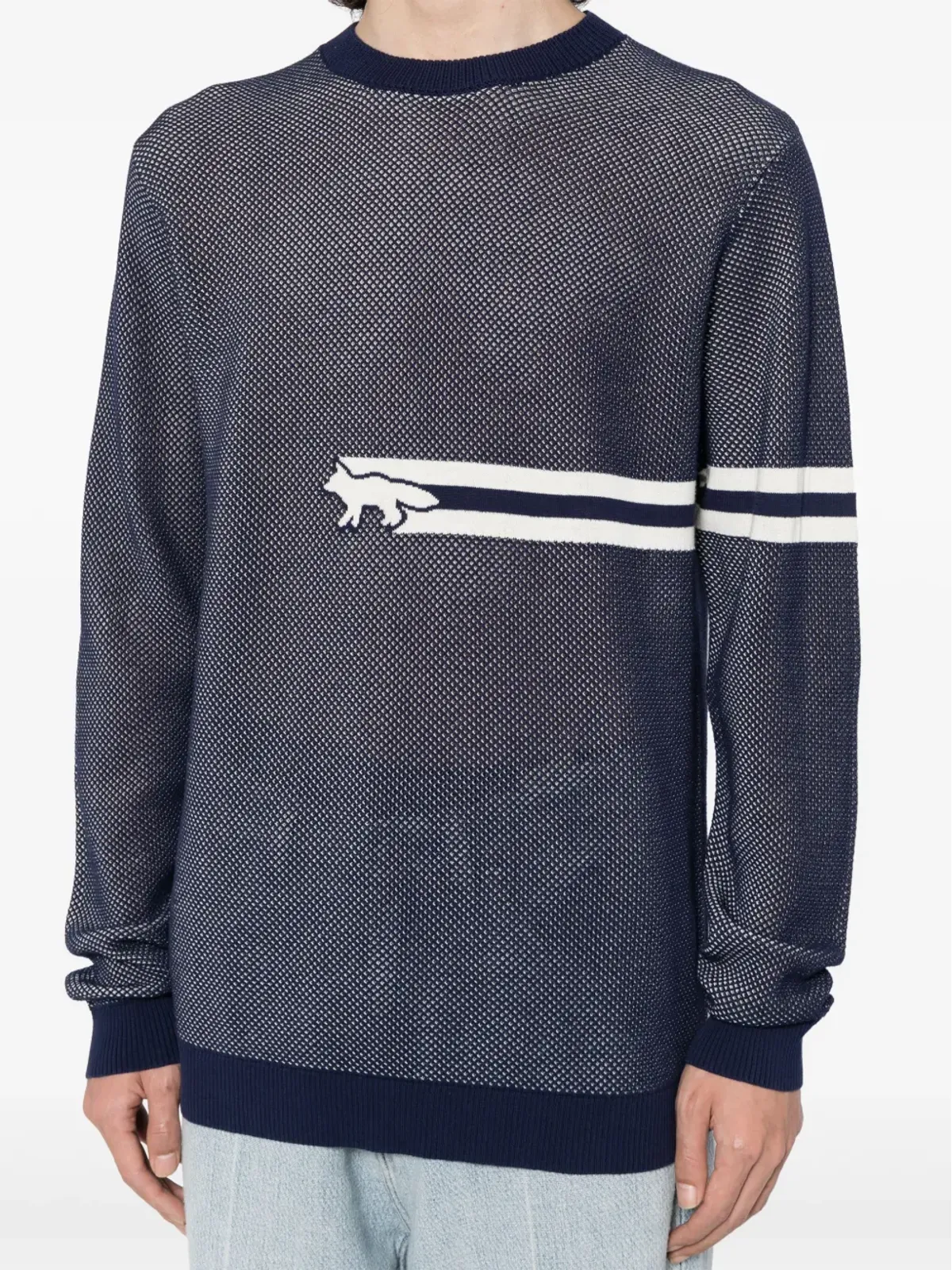 Maison Kitsuné フラッシュフォックス メッシュ ジャンパー - ブルー - 画像5