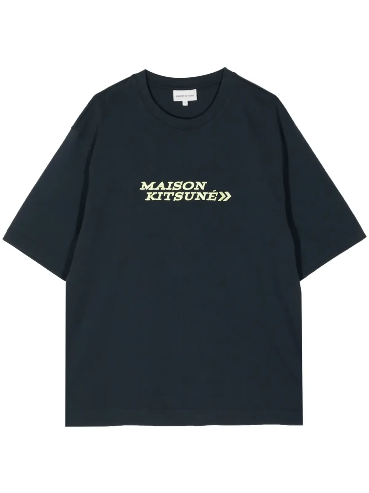 Maison Kitsuné ロゴ刺繍入り コットン Tシャツ ブルー - 画像1