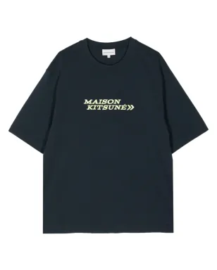 Maison Kitsuné ロゴ刺繍入り コットン Tシャツ ブルー - サムネイル1