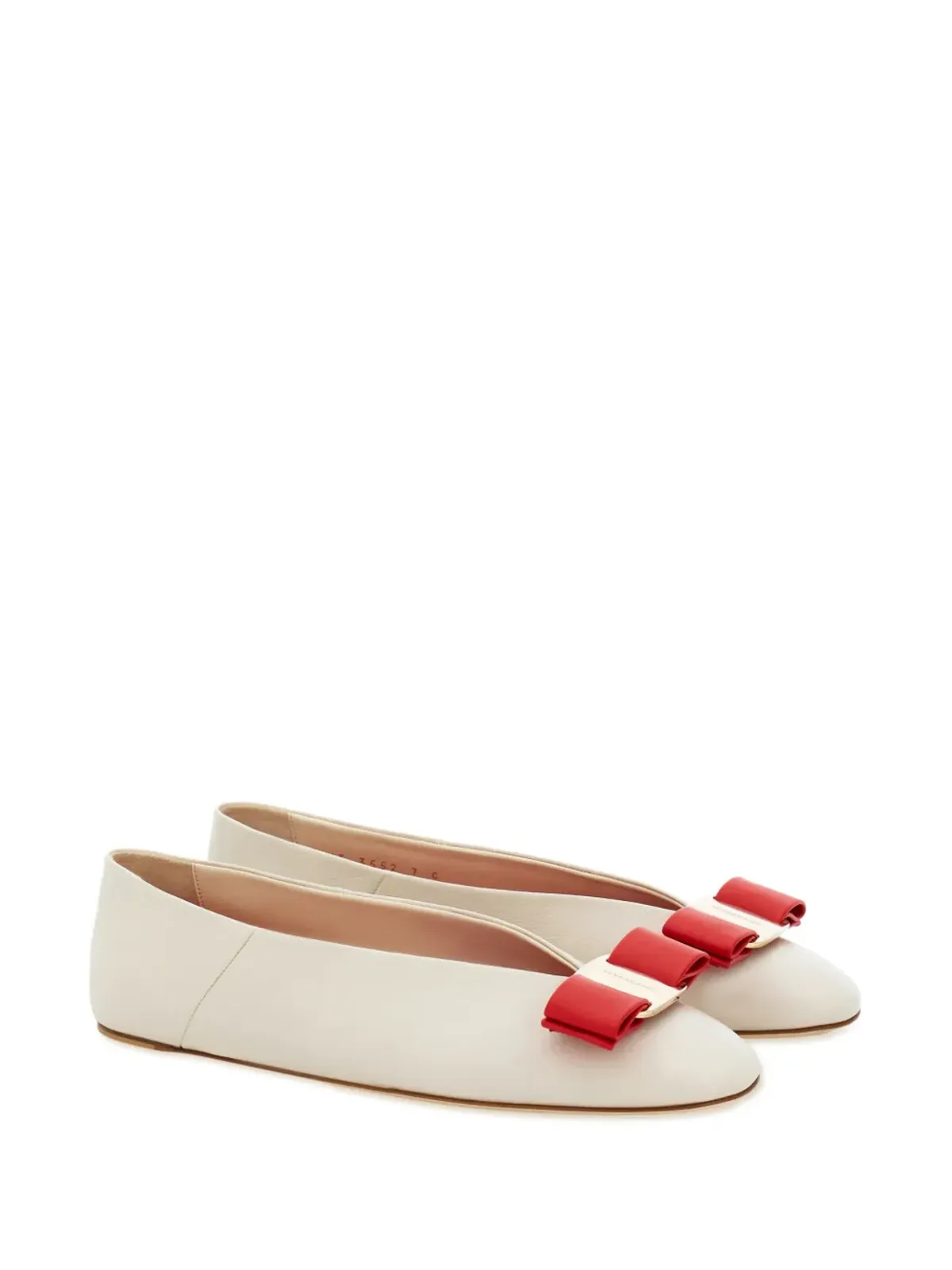 Ferragamo Vara レザー バレリーナシューズ - ホワイト - 画像2