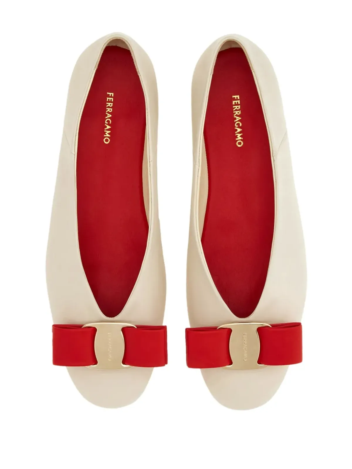 Ferragamo Vara レザー バレリーナシューズ - ホワイト - 画像4