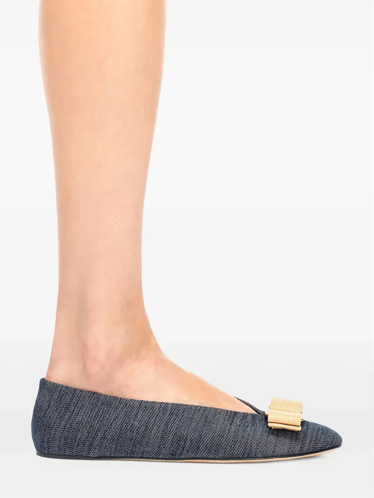 Ferragamo Vara デニム バレリーナシューズ - ブルー - 画像5
