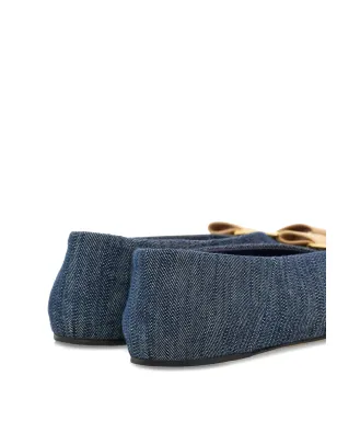 Ferragamo Vara デニム バレリーナシューズ - ブルー - サムネイル3