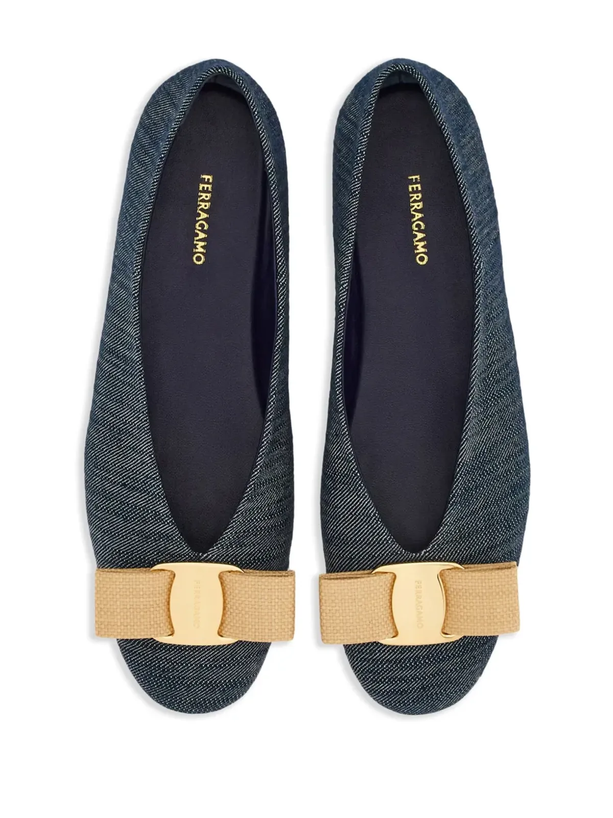 Ferragamo Vara デニム バレリーナシューズ - ブルー - 画像4