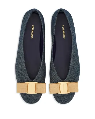 Ferragamo Vara デニム バレリーナシューズ - ブルー - サムネイル4