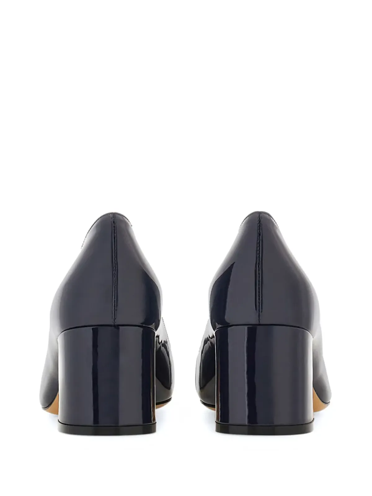 Ferragamo ガンチーニ・プレート付き レザーパンプス ブルー - 画像3