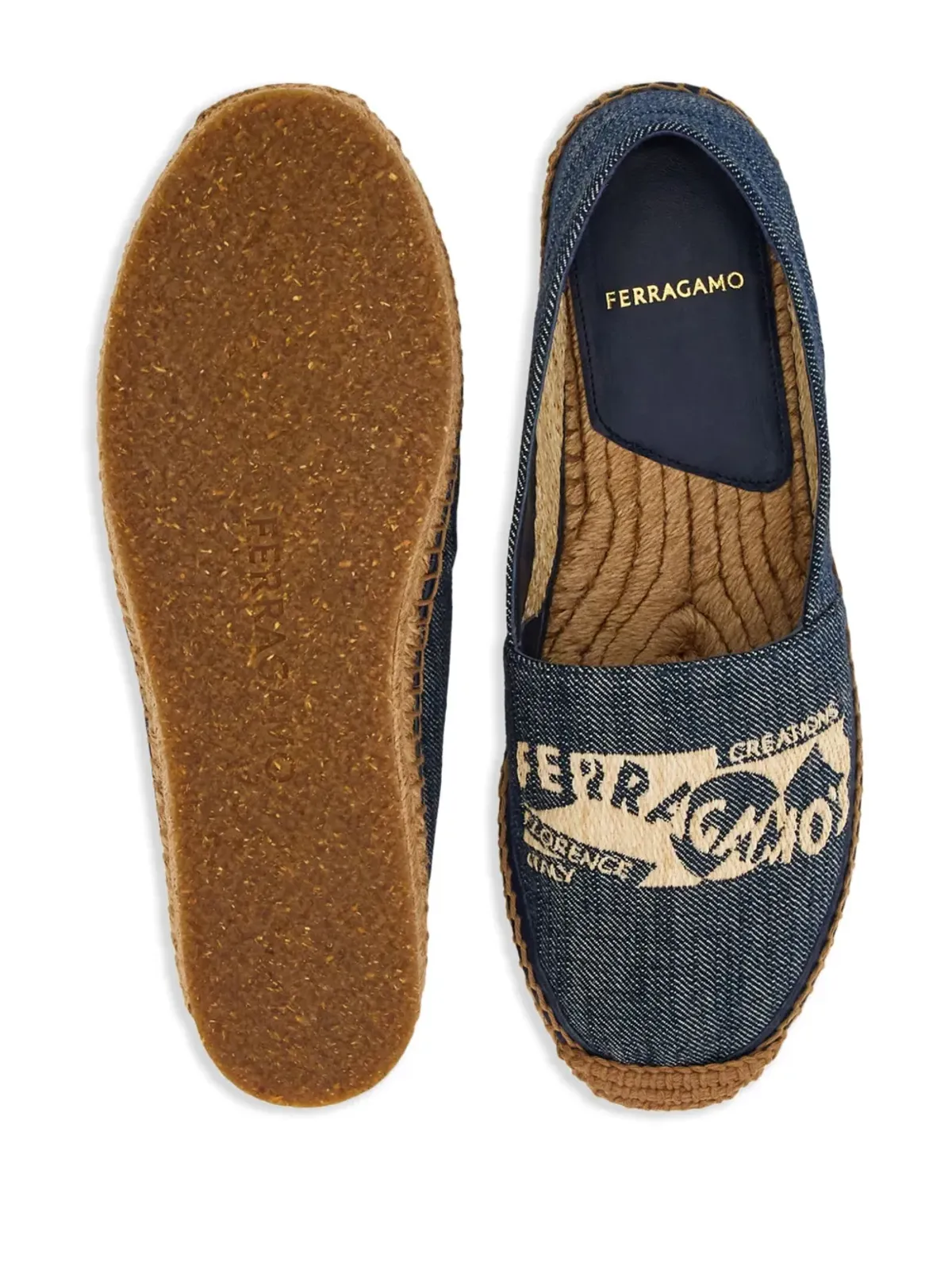Ferragamo ロゴ刺繍 デニム エスパドリーユ - ブルー - 画像5