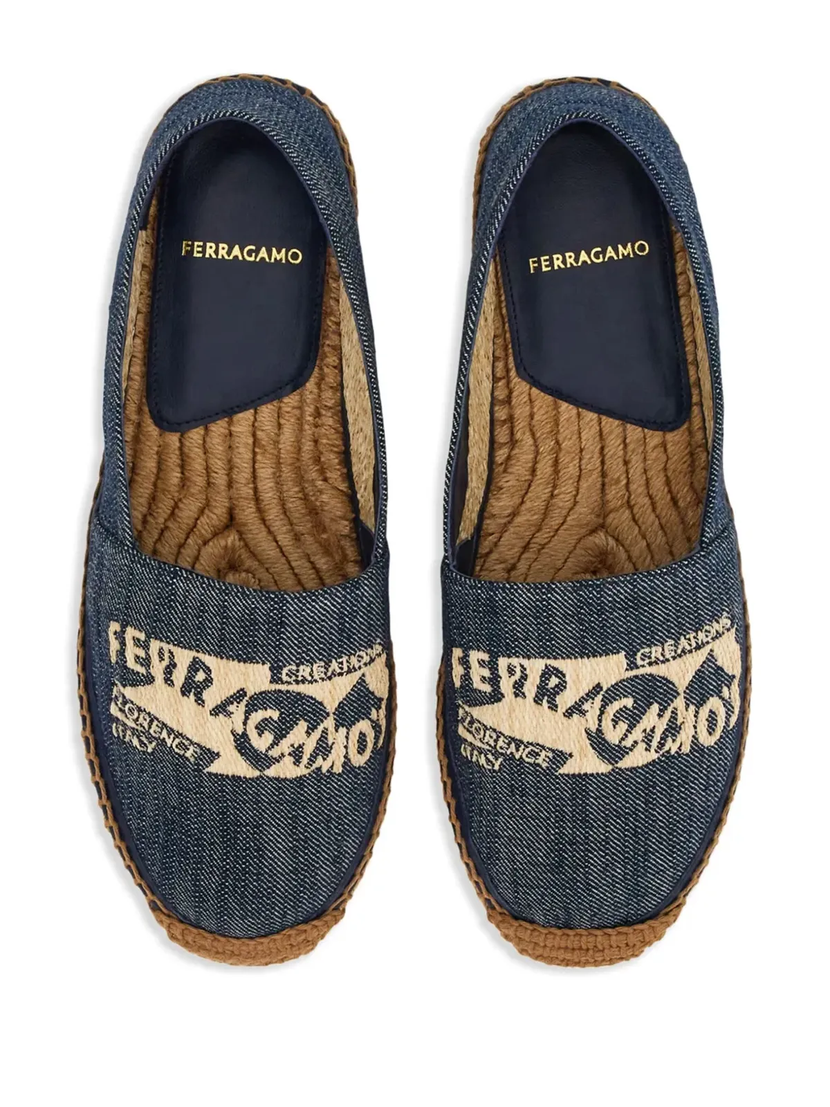 Ferragamo ロゴ刺繍 デニム エスパドリーユ - ブルー - 画像4