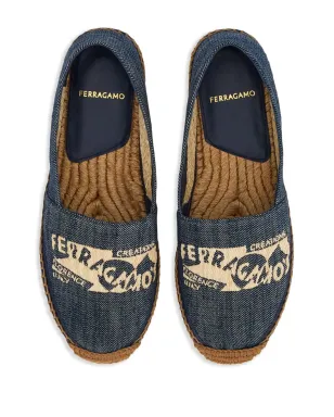 Ferragamo ロゴ刺繍 デニム エスパドリーユ - ブルー - サムネイル4