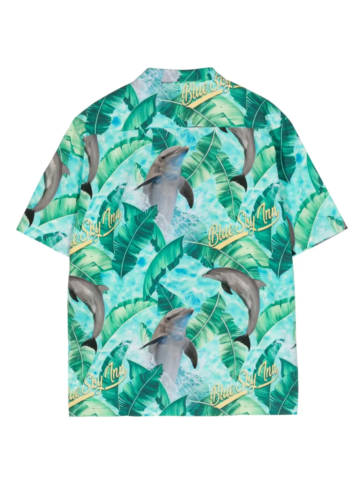 BLUE SKY INN dolphin-print cotton shirt - Green - 画像2