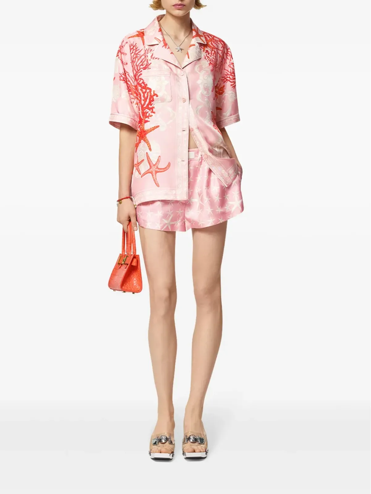 Versace Barocco シーシルク シャツ - ピンク - 画像2