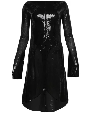 Courrèges エリプス グリッター入りドレス - ブラック - サムネイル1