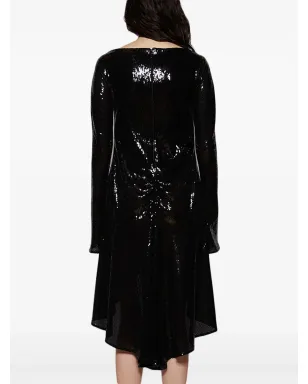 Courrèges エリプス グリッター入りドレス - ブラック - サムネイル5
