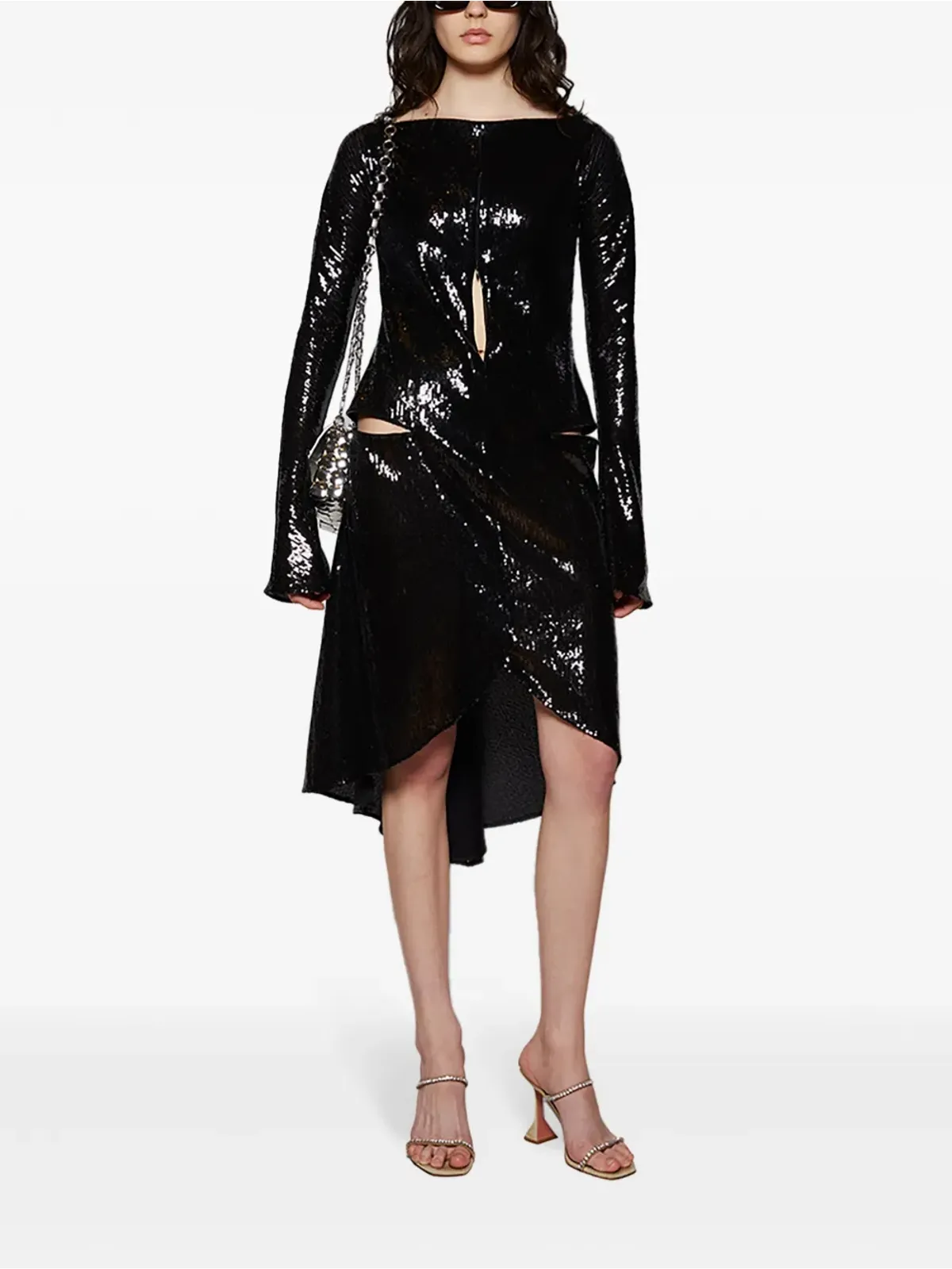 Courrèges エリプス グリッター入りドレス - ブラック - 画像2