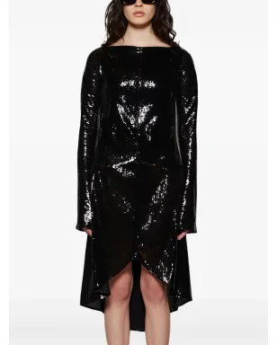 Courrèges エリプス グリッター入りドレス - ブラック - サムネイル3