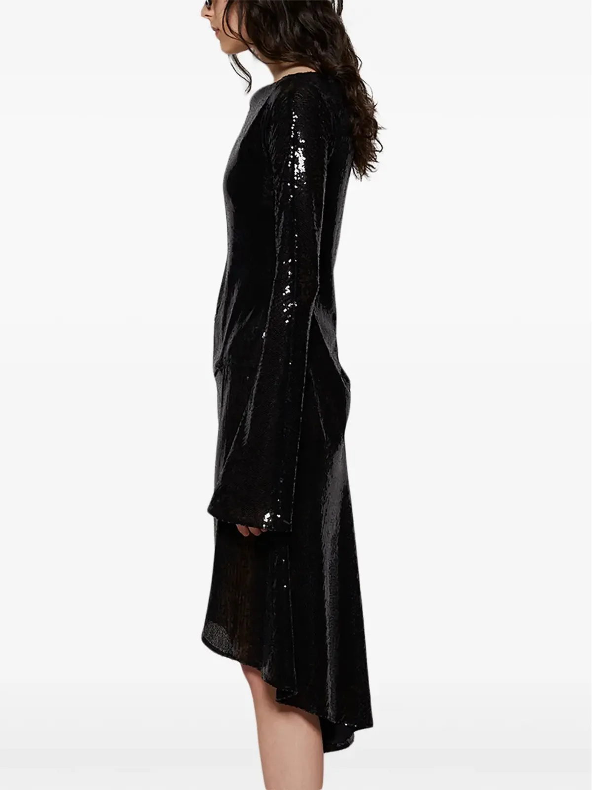 Courrèges エリプス グリッター入りドレス - ブラック - 画像4