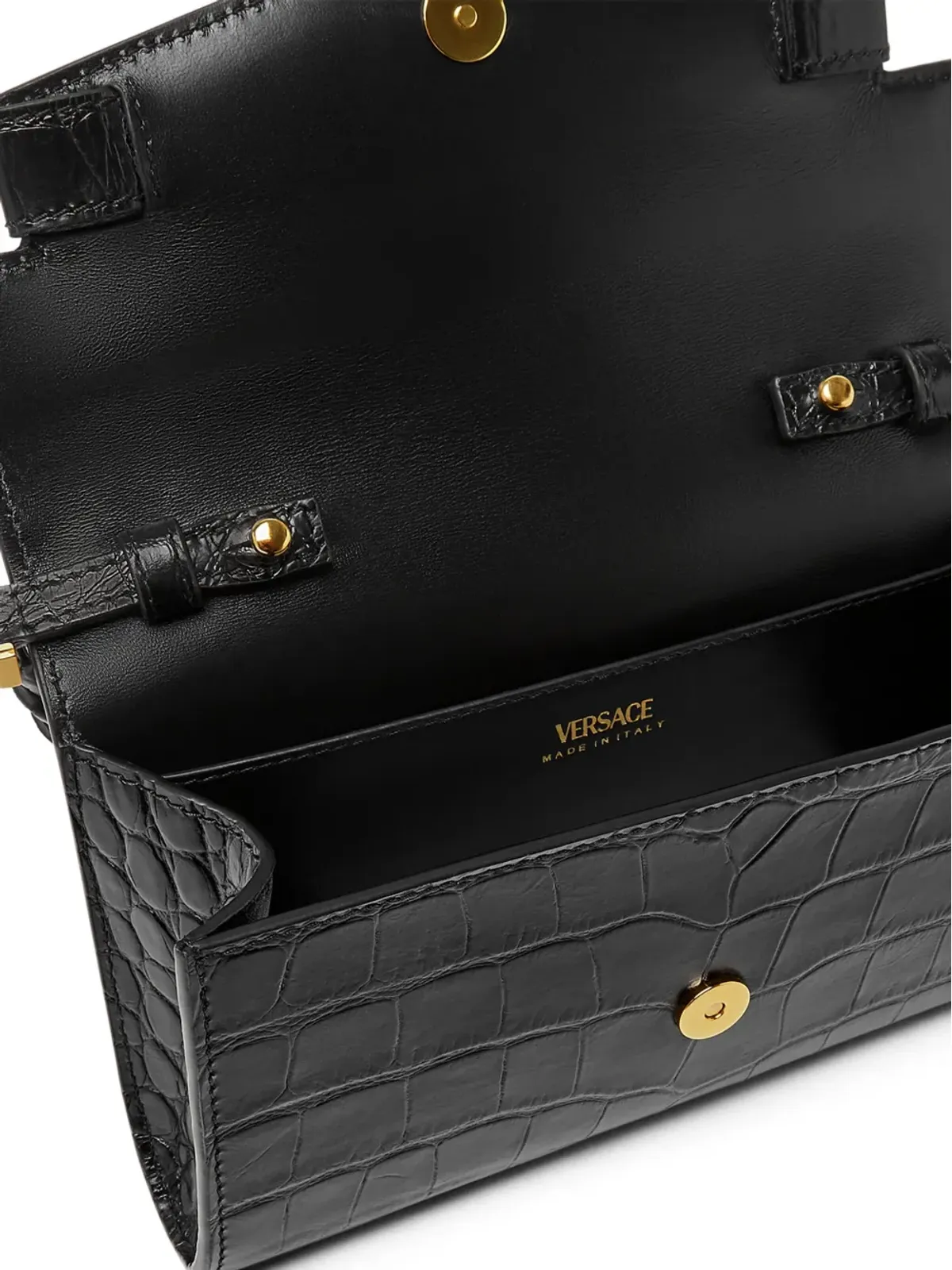 Versace Medusa '95 croc-effect クロスボディバッグ - ブラック - 画像3