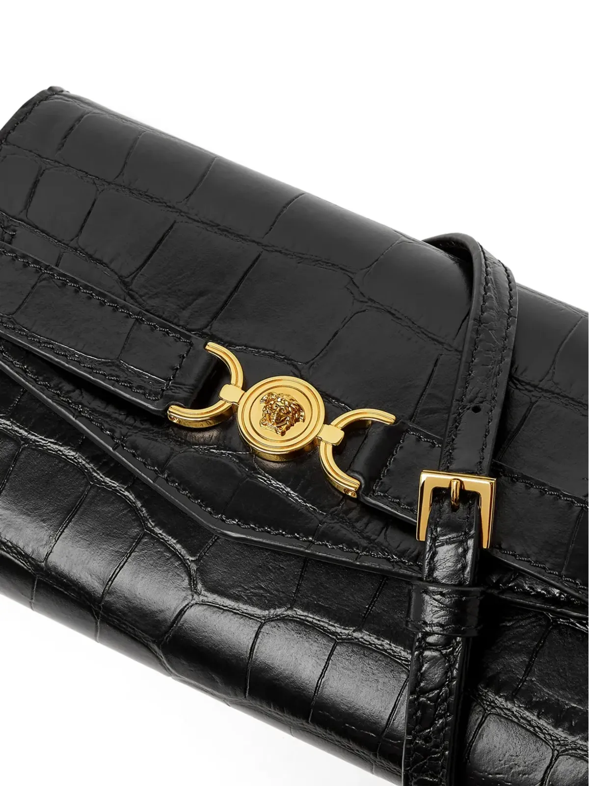 Versace Medusa '95 croc-effect クロスボディバッグ - ブラック - 画像4