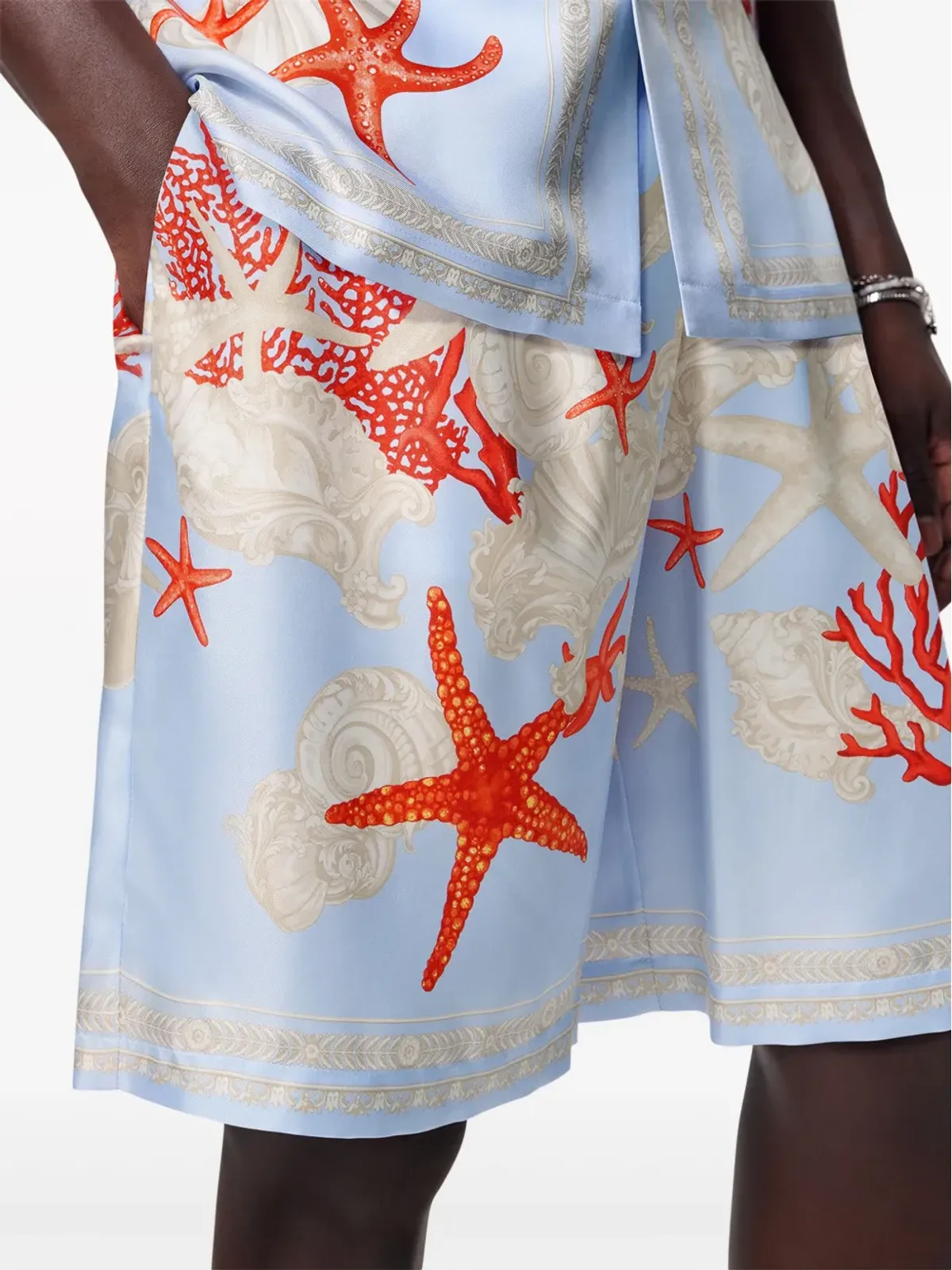 Versace バロッコ・シー シルクショーツ - ブルー - 画像5