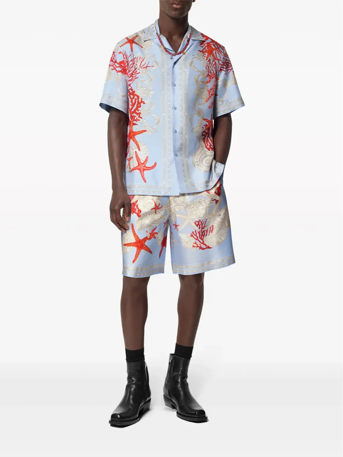 Versace バロッコ・シー シルクショーツ - ブルー - 画像2